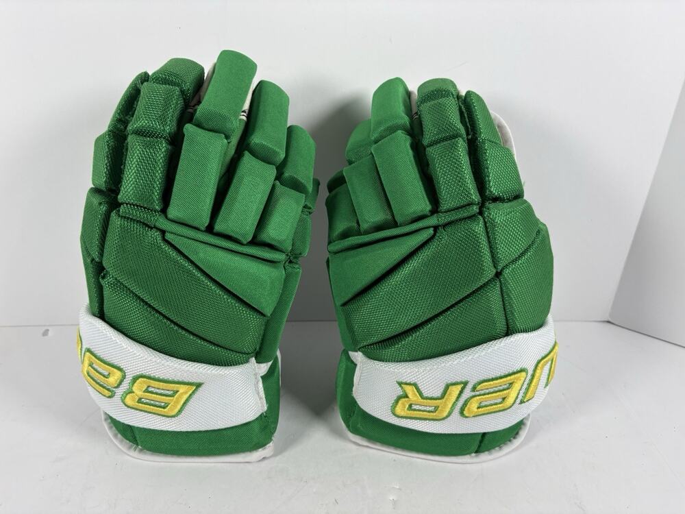 Bauer Team Vapor Pro Hockey Gloves 14” 36cm Green White Senior Pair NHL